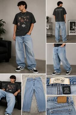 Urban Pipeline Baggy Jeans Mens 30x30 Light Wash Wide Leg Skater Y2K Denim